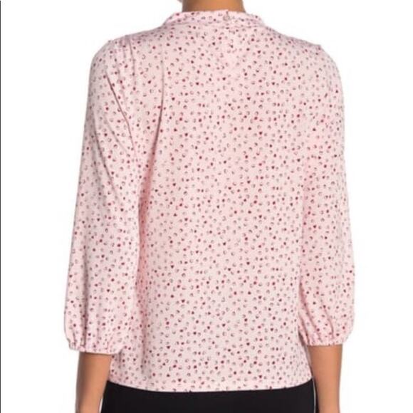 Adrianna Papell Heart Print High Neck Top - Picture 2 of 8